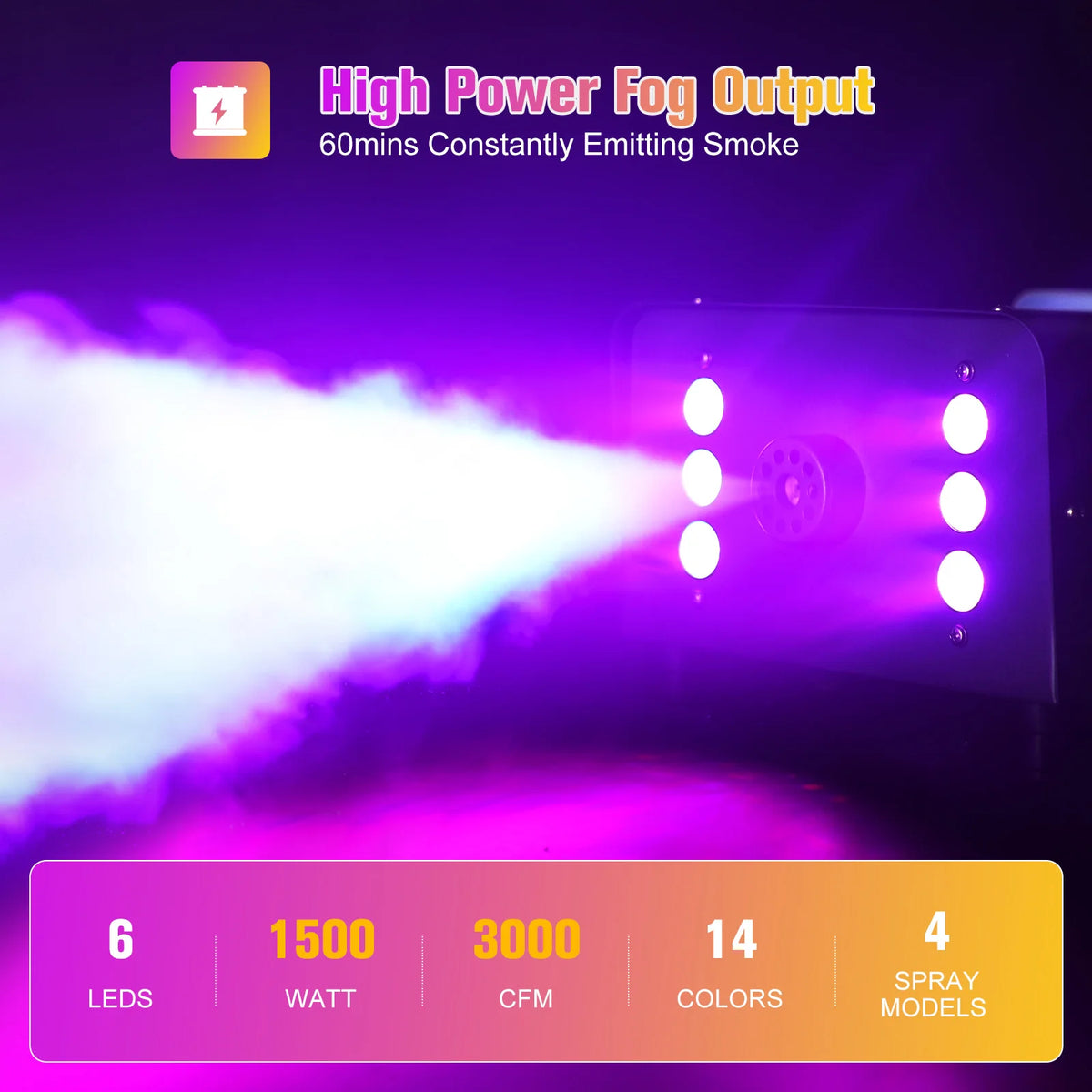 U'King RGB LED Fog Machine With Remote Control