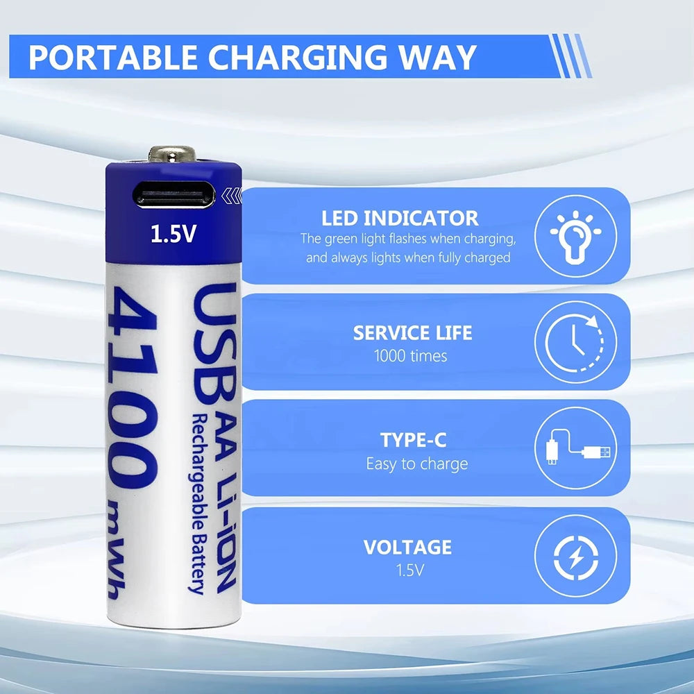 Kuugro 4100mWh USB Rechargeable Battery