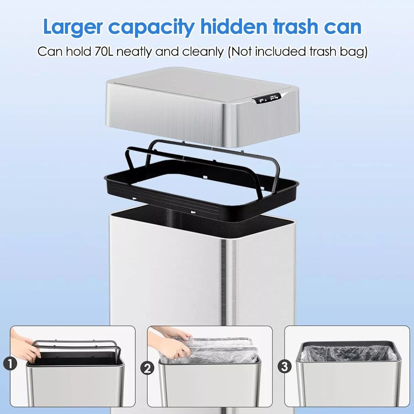 HOMFA Motion Sensor Trash Can Automatic Smart Kitchen Bin