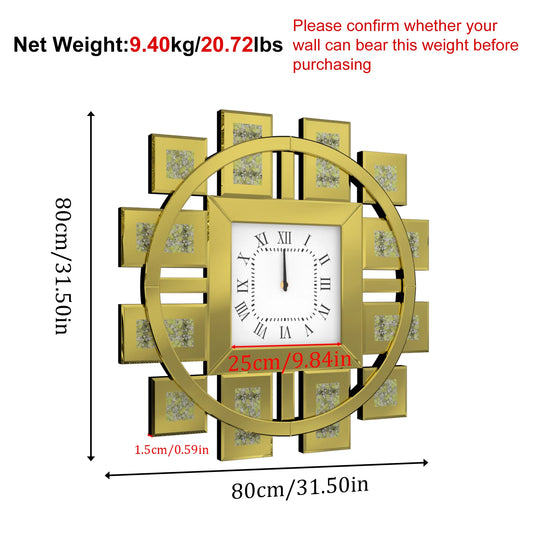 Decorative Quartz Wall Clock With Roman Numerals
