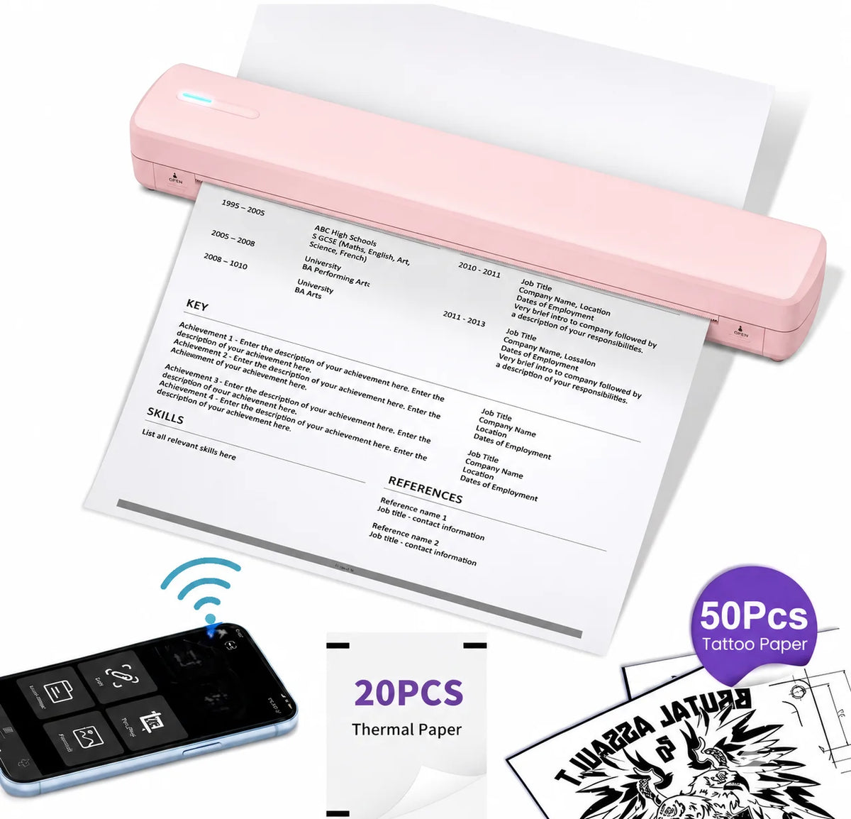 POLONO Portable Wireless Thermal Printer for Documents