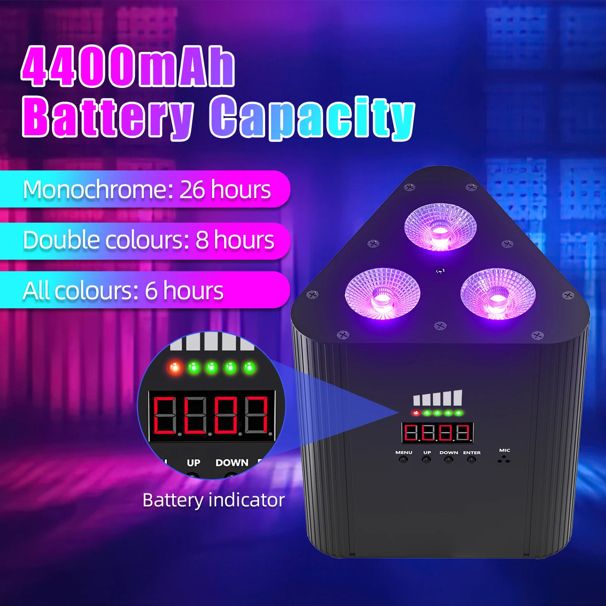 U'King Wireless LED Battery Par Stage Light