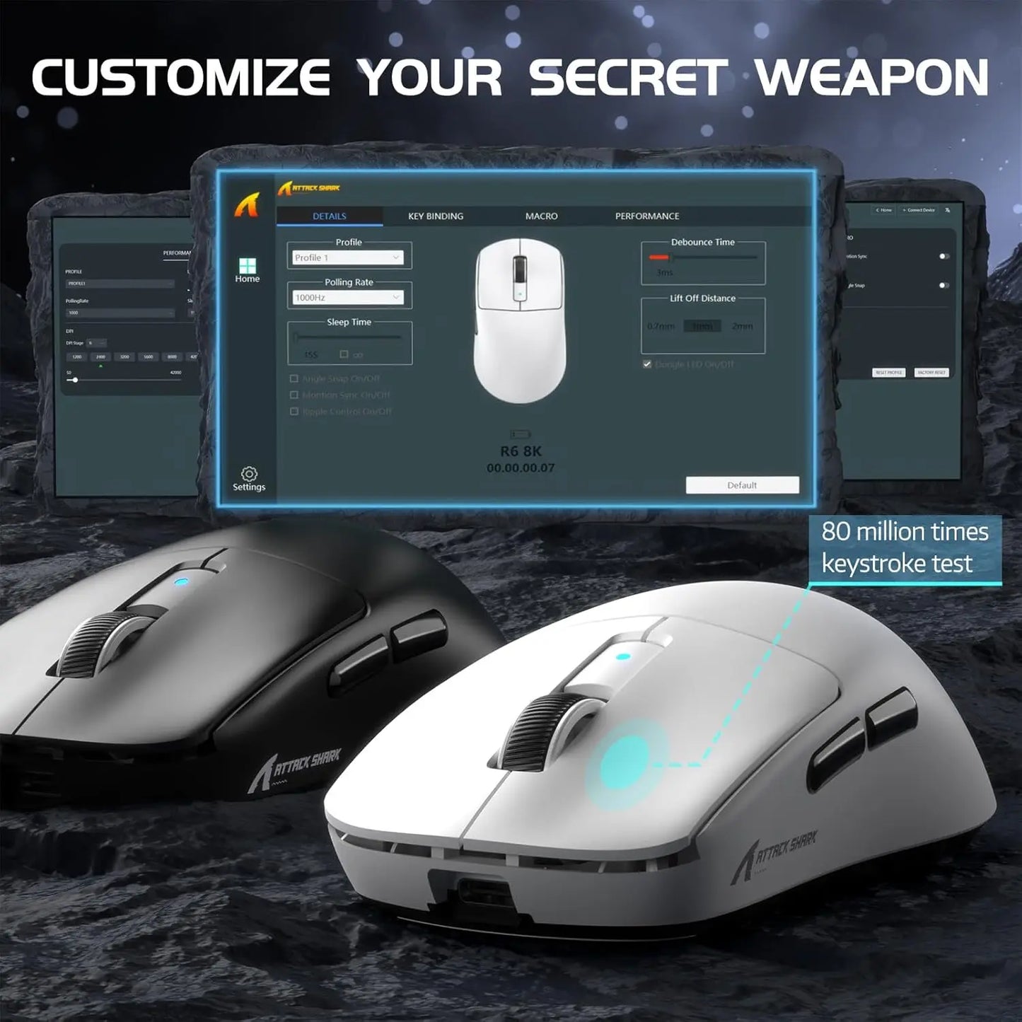 Attack Shark R6 Wireless Gaming Mouse PAW 3950 Sensor