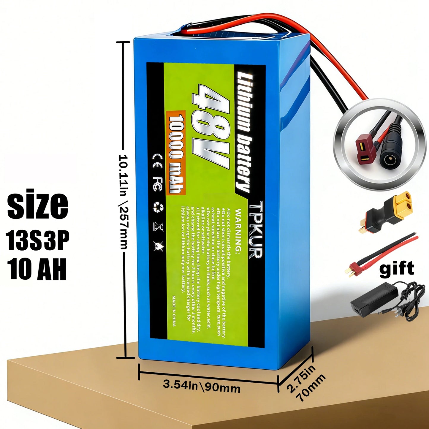 TPKUR 48V Lithium Battery With BMS For Electric Scooters