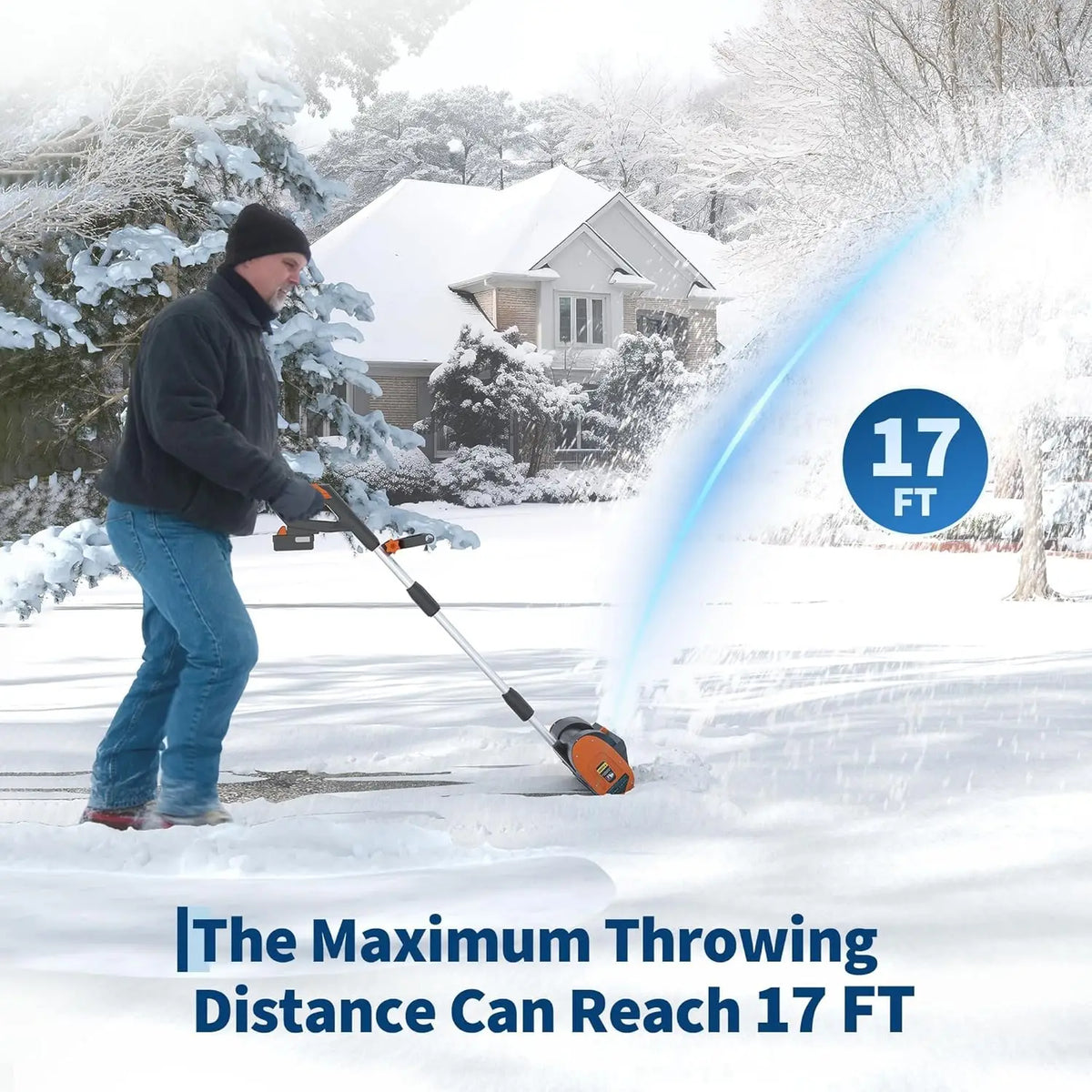Brushless Cordless Electric Snow Shovel with Battery