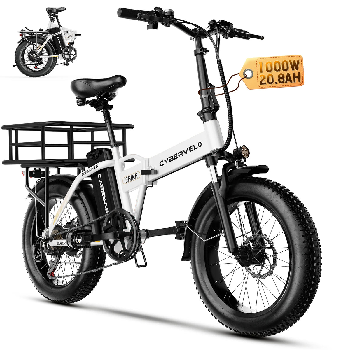 Cybervelo Folding Fat Tire Electric Bike