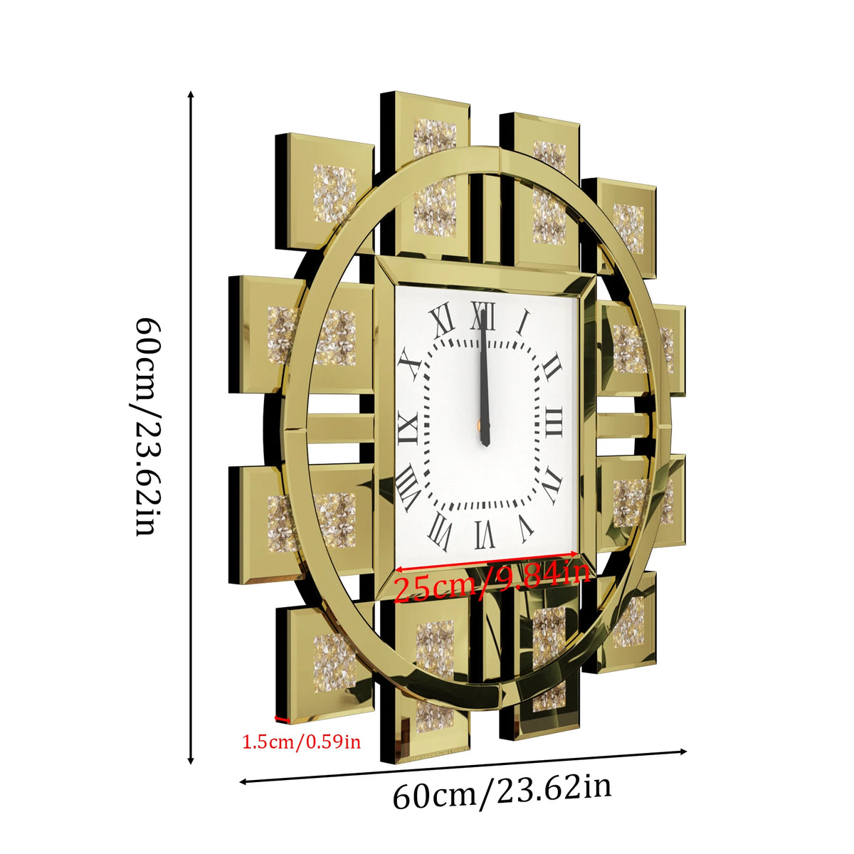 Decorative Quartz Wall Clock With Roman Numerals