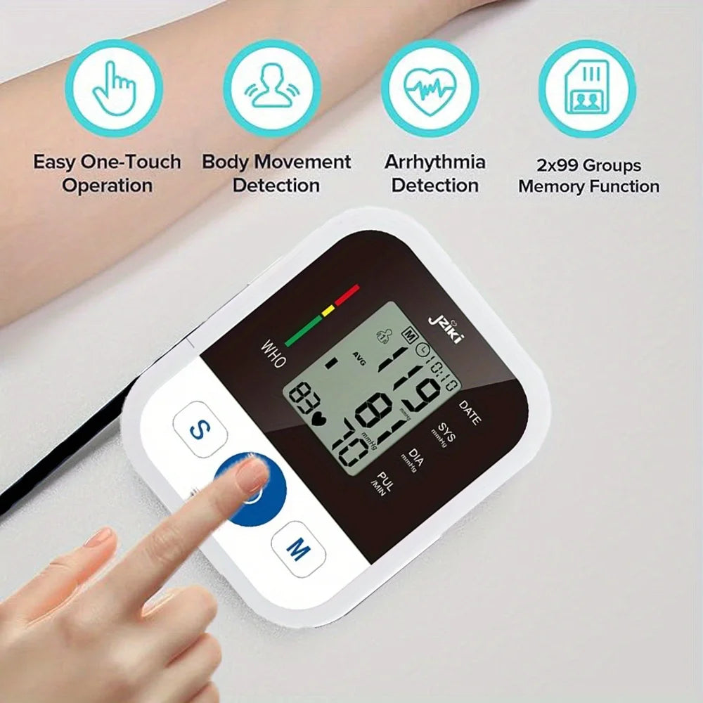 Blood Pressure Monitors for Home Use Eligible, Large BP Cuff with Arm Blood Machine, Monitor, Adjustable Upper Arm Cuff Digital Sphygmomanometer, 2 User 99 Memory Sets, Heart Rate Monitoring, Irregular Heartbeat Detector
