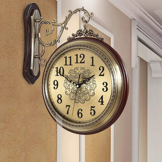 European Style Double Sided Silent Wall Clock
