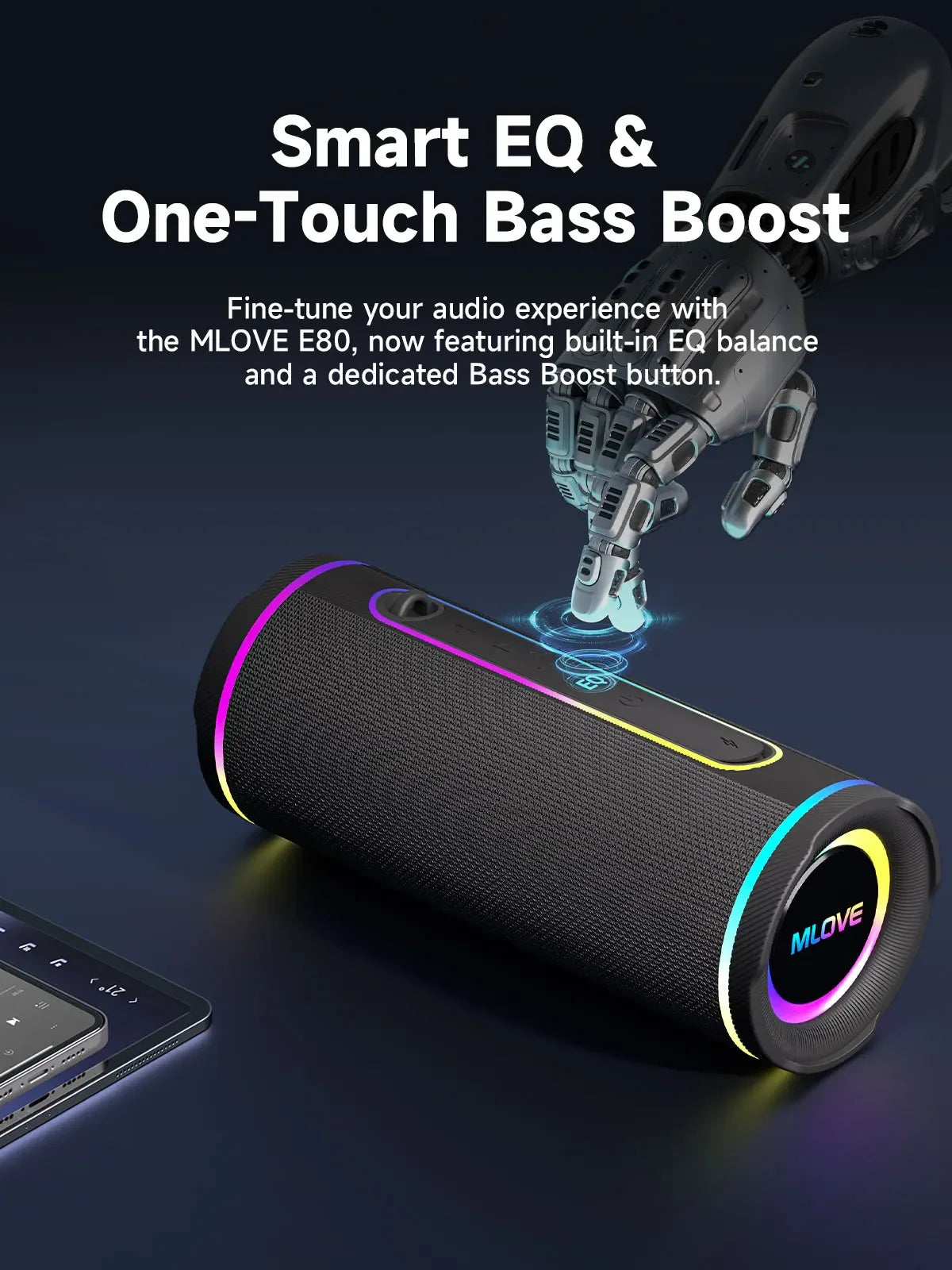 MLOVE E80 Portable Bluetooth Speaker With Dual Sound