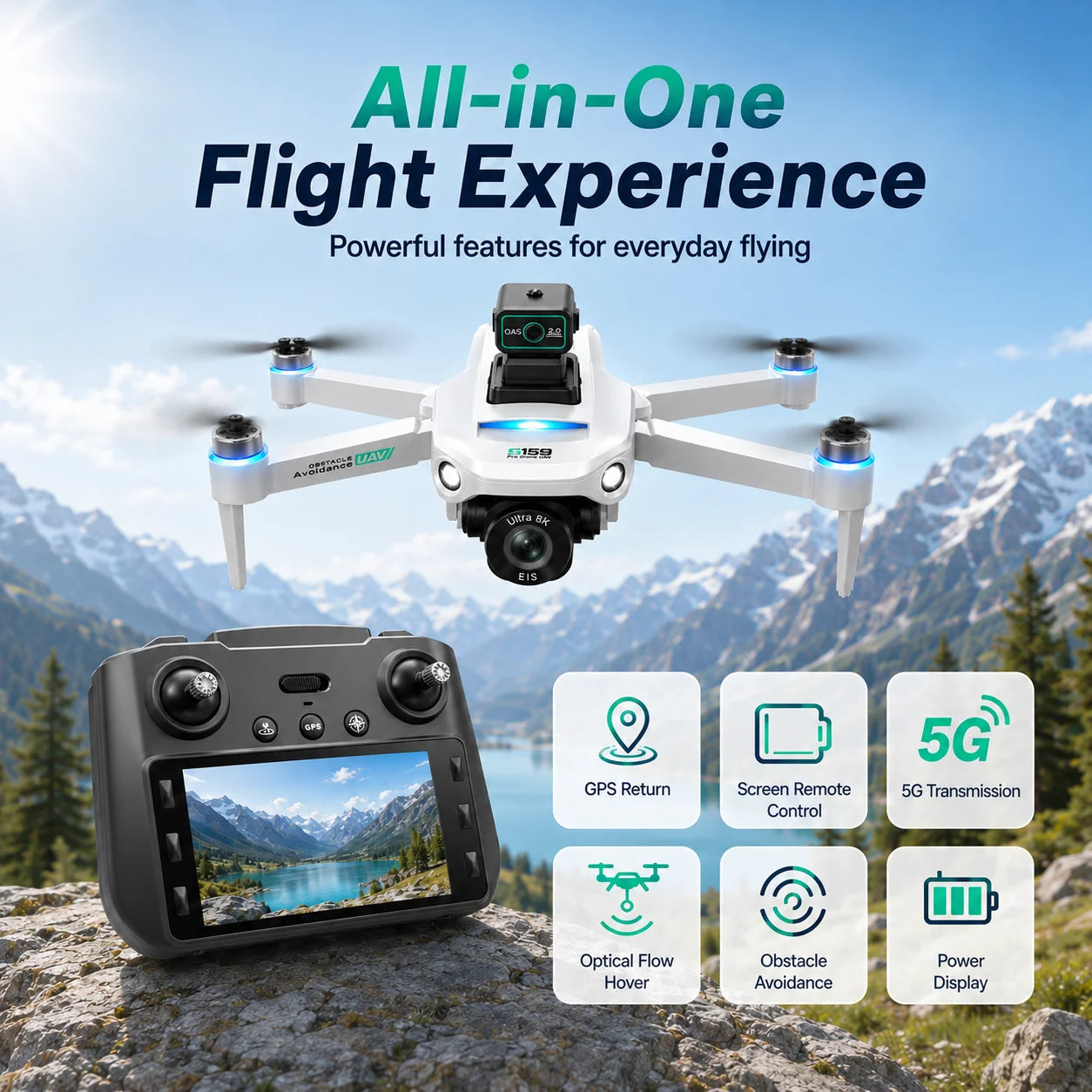 ZNLYRION S159 Brushless GPS Drone 8K Camera FPV