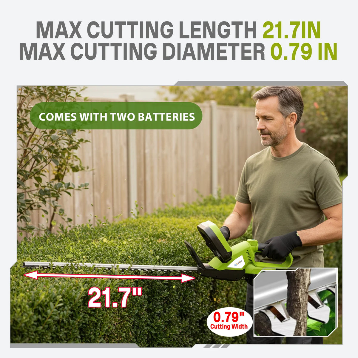 XYSD Cordless Brushless Electric Hedge Trimmer