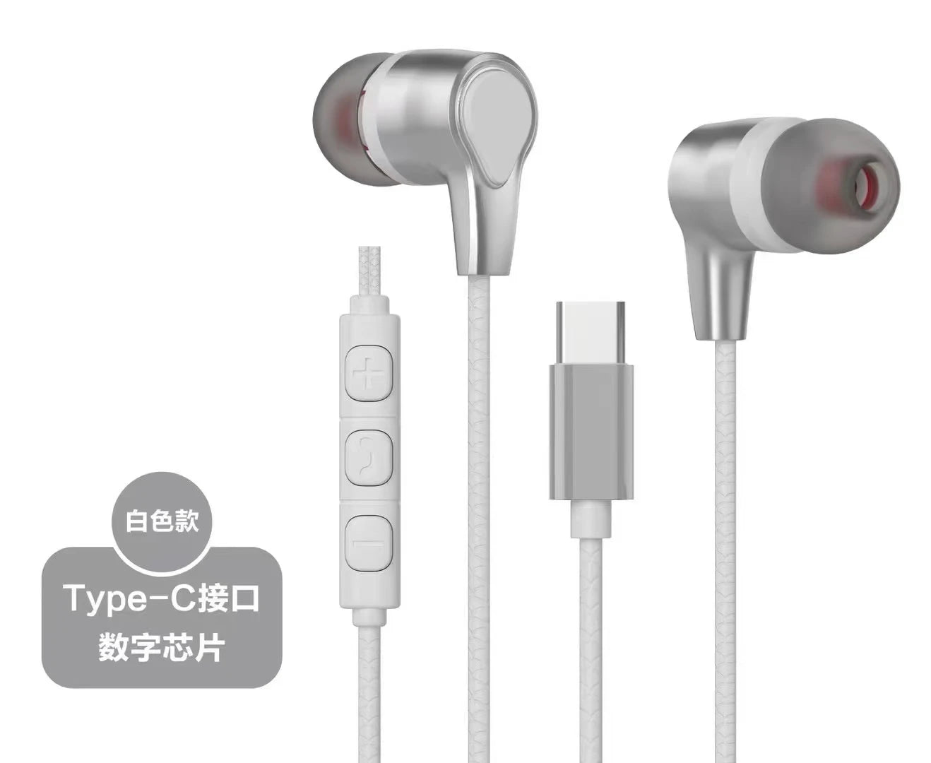 Type C Earbud Headphones With Microphone For Mobile Phones