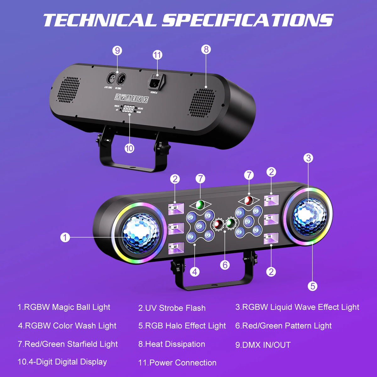 Somspot DJ Disco Beam Effect Light Kit With Remote