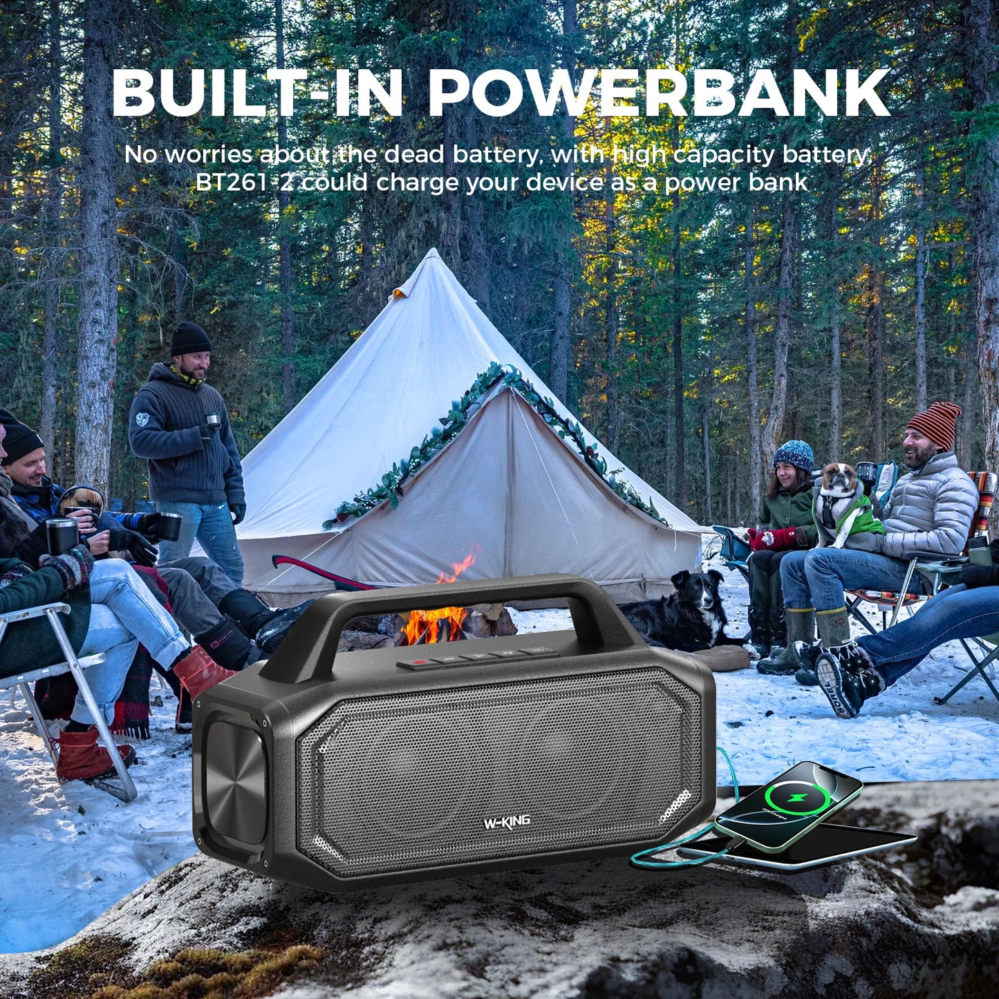 W-KING BT261 2 Bluetooth Wireless Outdoor Speaker 80W