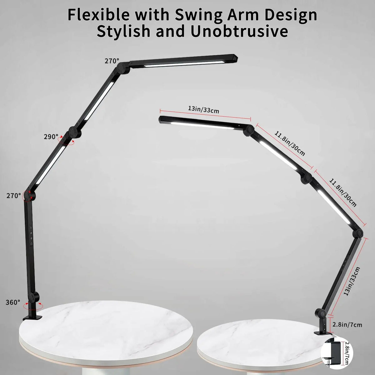 Adjustable Led Desk Lamp With Clamp Arm