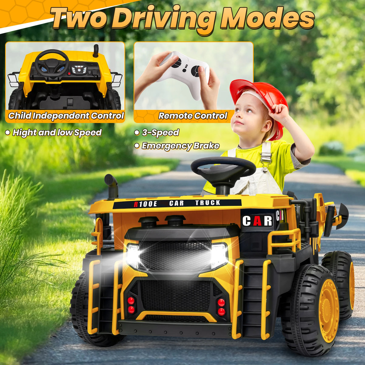 JOYRACER Ride On Dump Truck With Remote Control