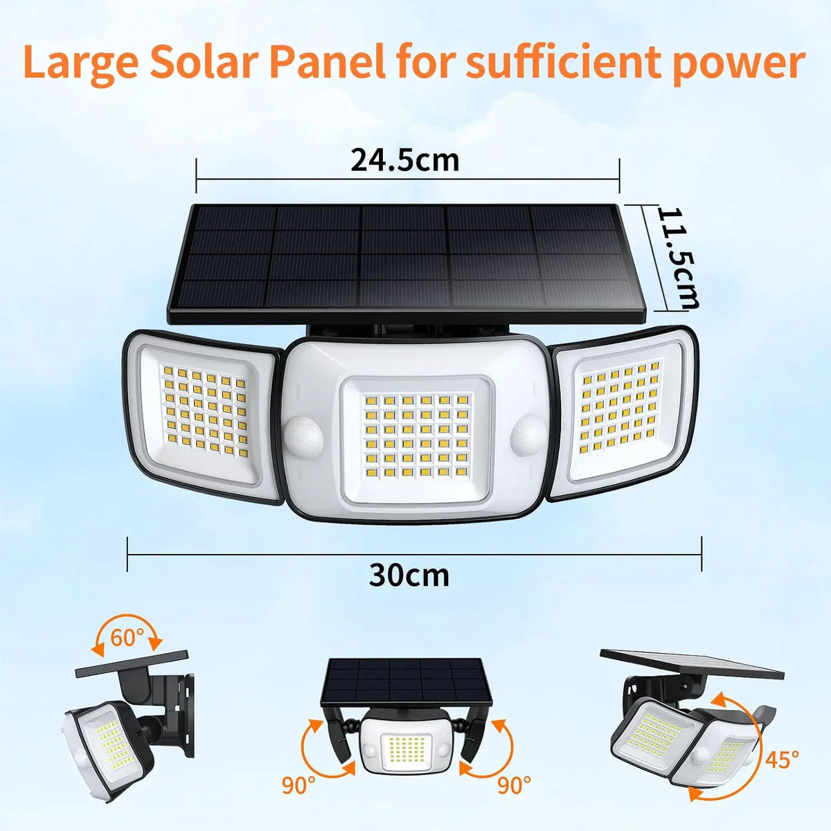 Intelamp Outdoor Solar Motion Sensor Flood Light