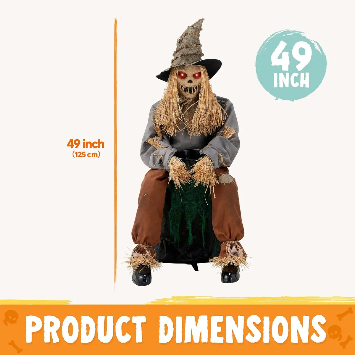 Joyfy Animatronic Scarecrow Halloween Outdoor Prop