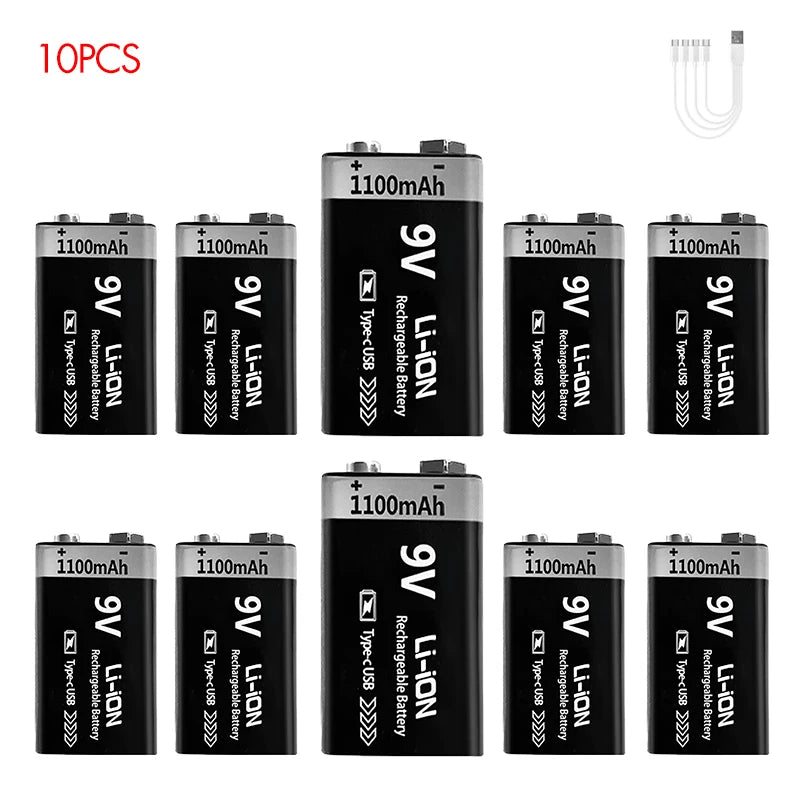 Kuugro 9V USB Rechargeable Battery Pack