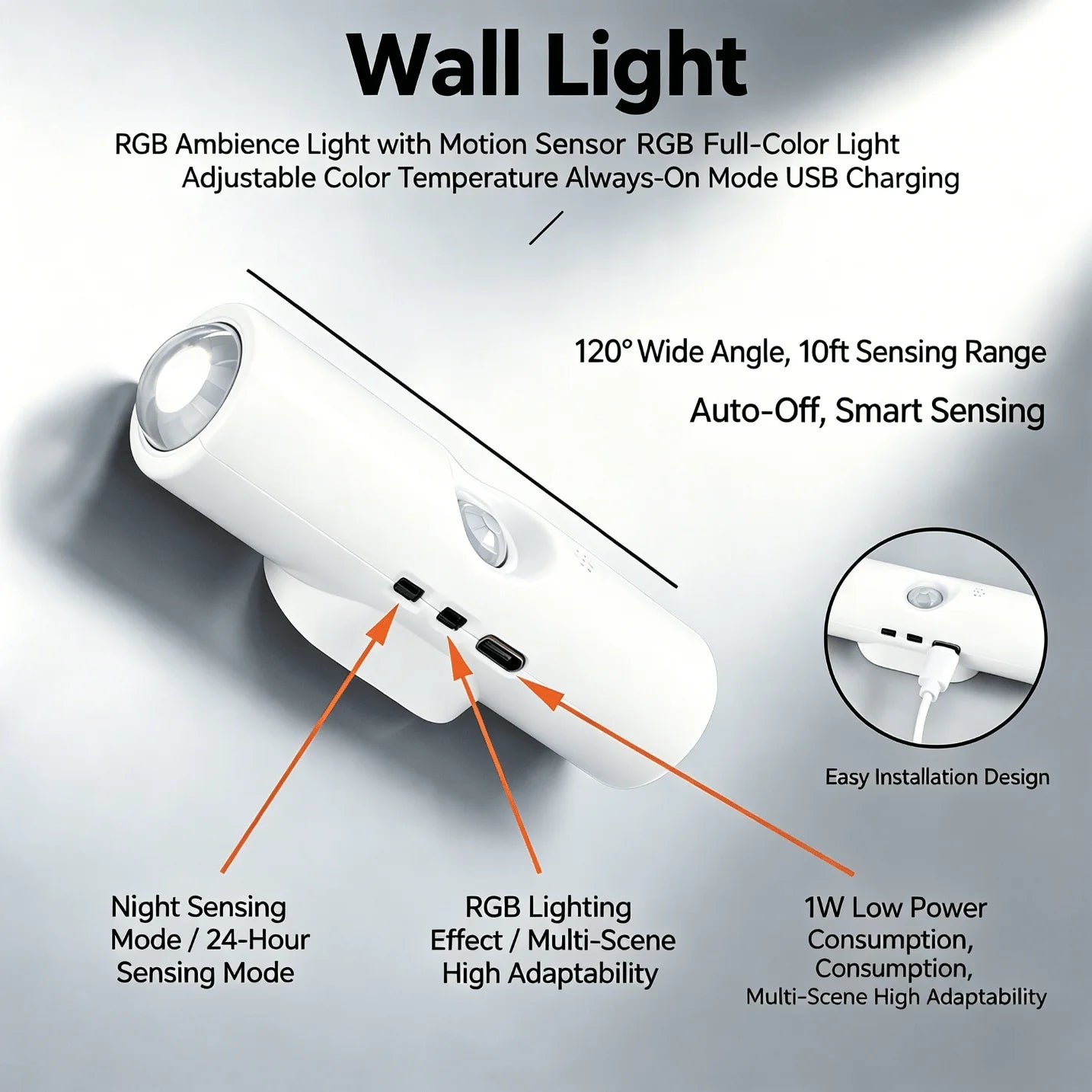 Smart Ambient Wall Light With Motion Sensor