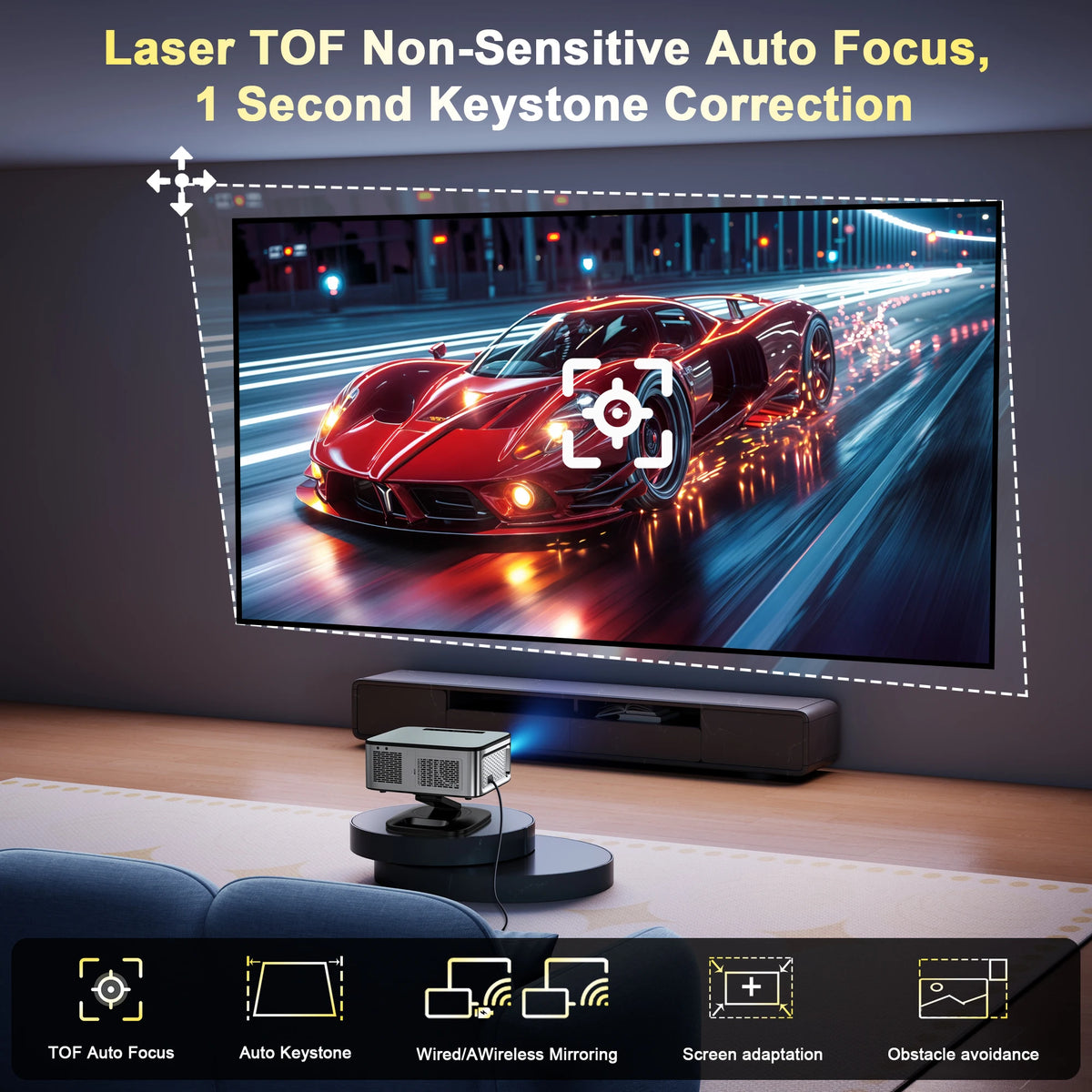 HORLAT 4K Portable Smart Projector