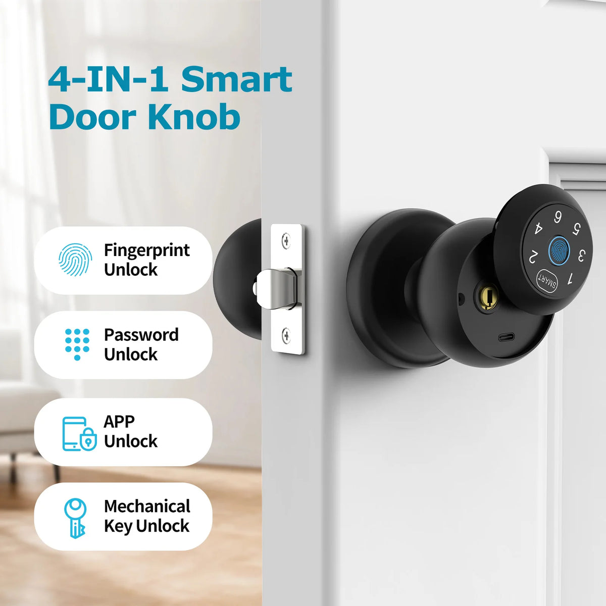 Viladepot Biometric Smart Door Lock With Fingerprint