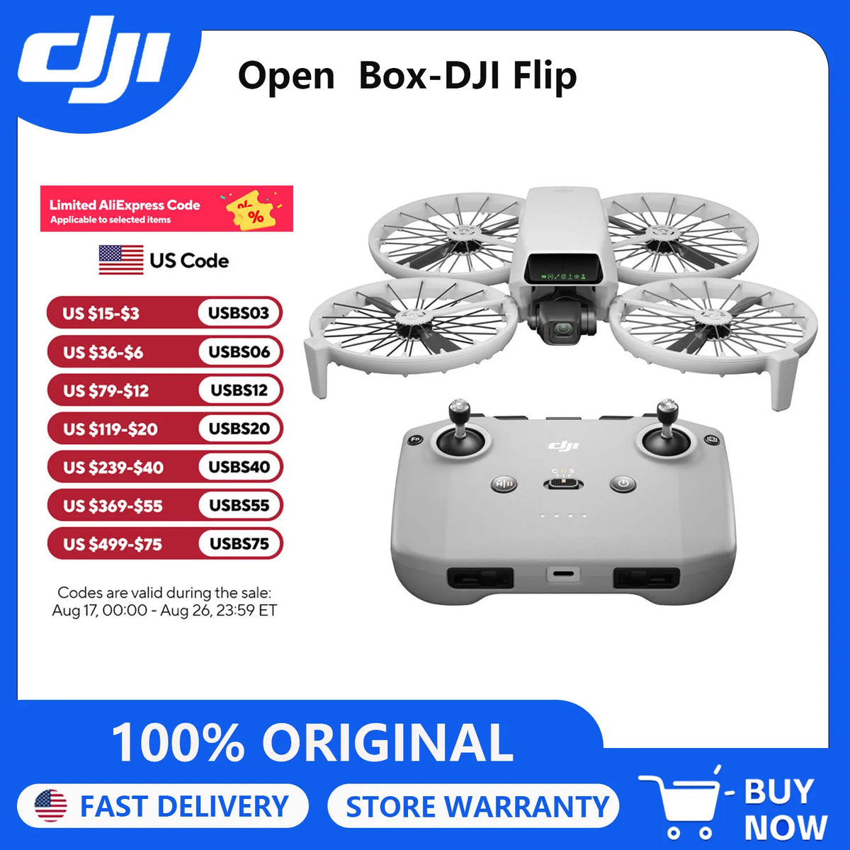 DJI Flip Drone With 4K Camera And RCN3 Controller