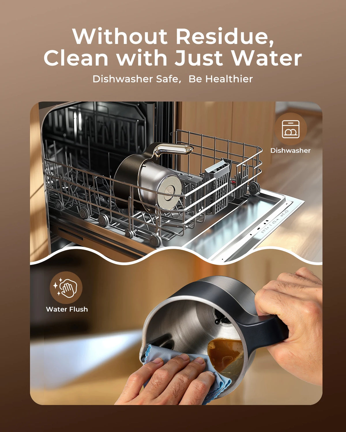 Uhost Handheld Electric Milk Frother and Steamer