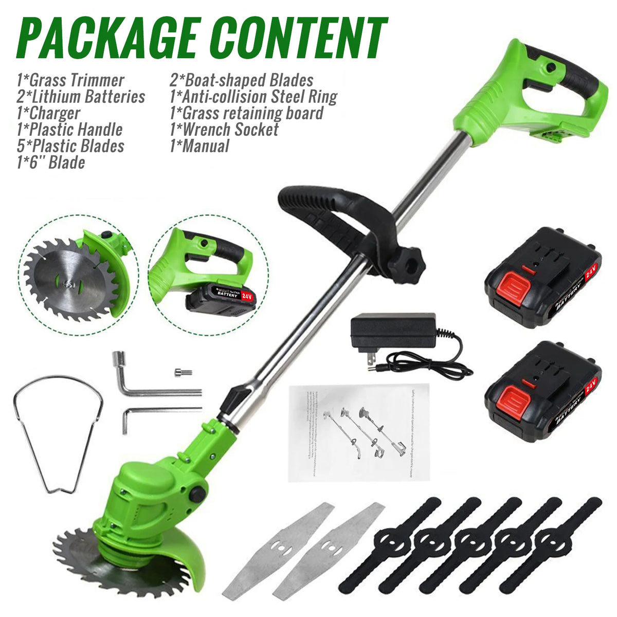 Cordless Brushless Electric String Trimmer and Weed Cutter
