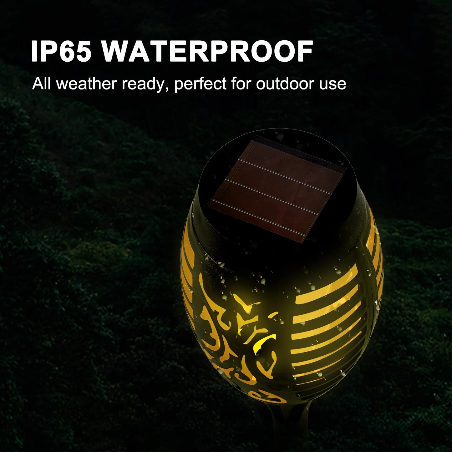 Solar Torch Lights With Flickering Flame Waterproof Garden