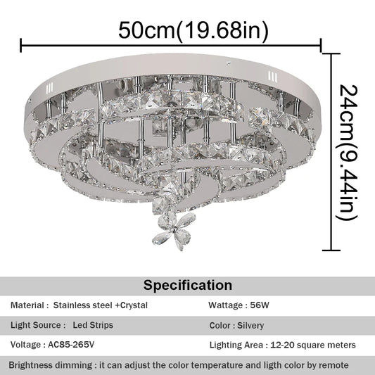 Vetrulus Modern K9 Crystal LED Ceiling Chandelier