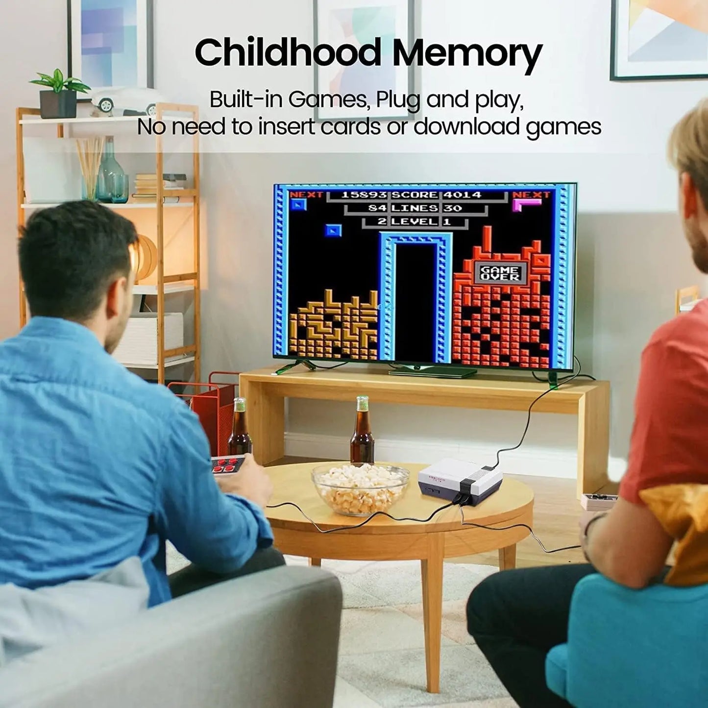 Retro Game Console With AV Output And Wired Controllers