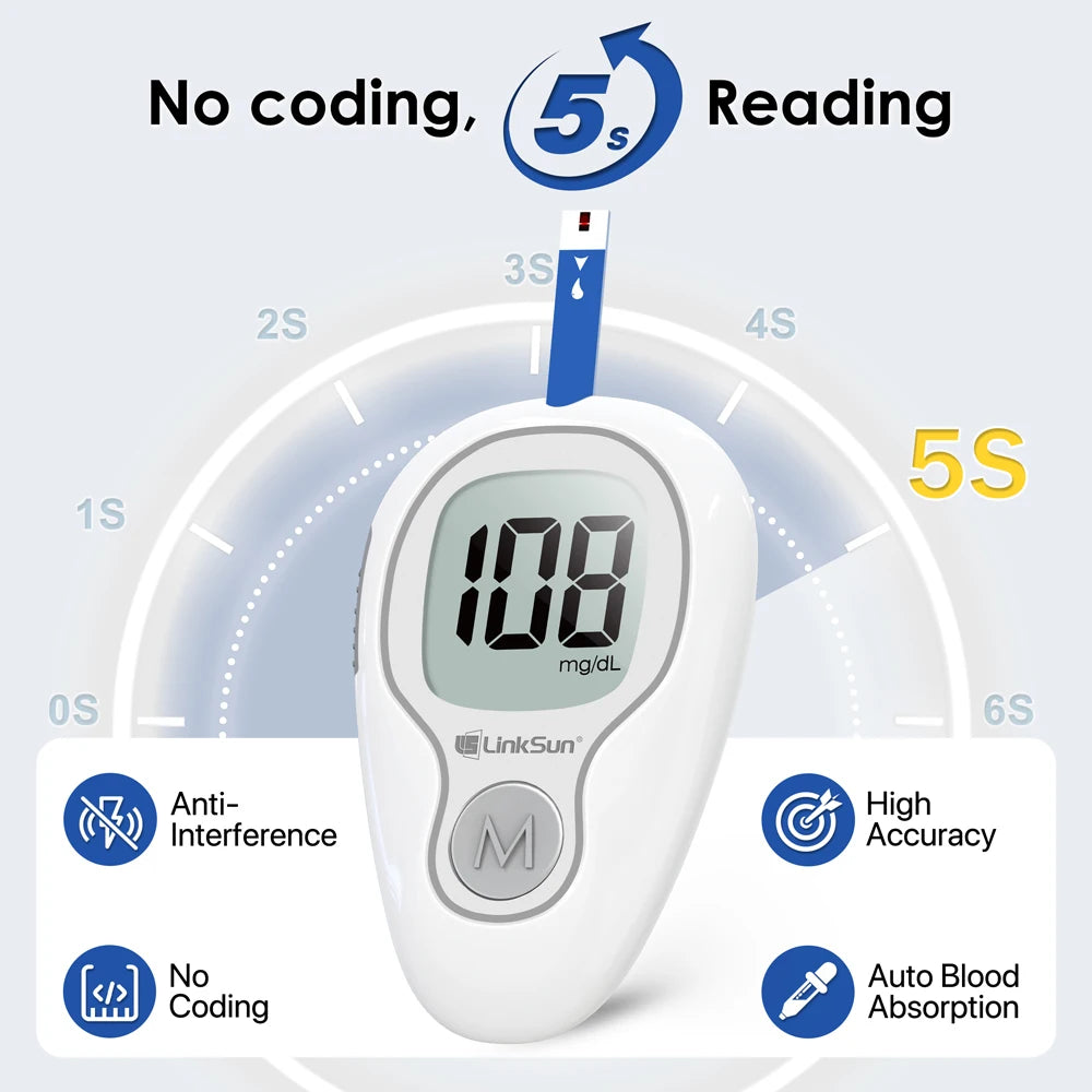 Linksun G-425-3 Blood Glucose Meter Glucometer Kit