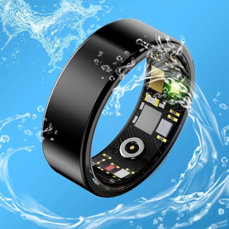 Smart Ring Men Women with Charging Case,Heart Rate Blood Oxygen,Pressure Monitor,Sleep monitoring 5ATM Waterproof For Android iOS