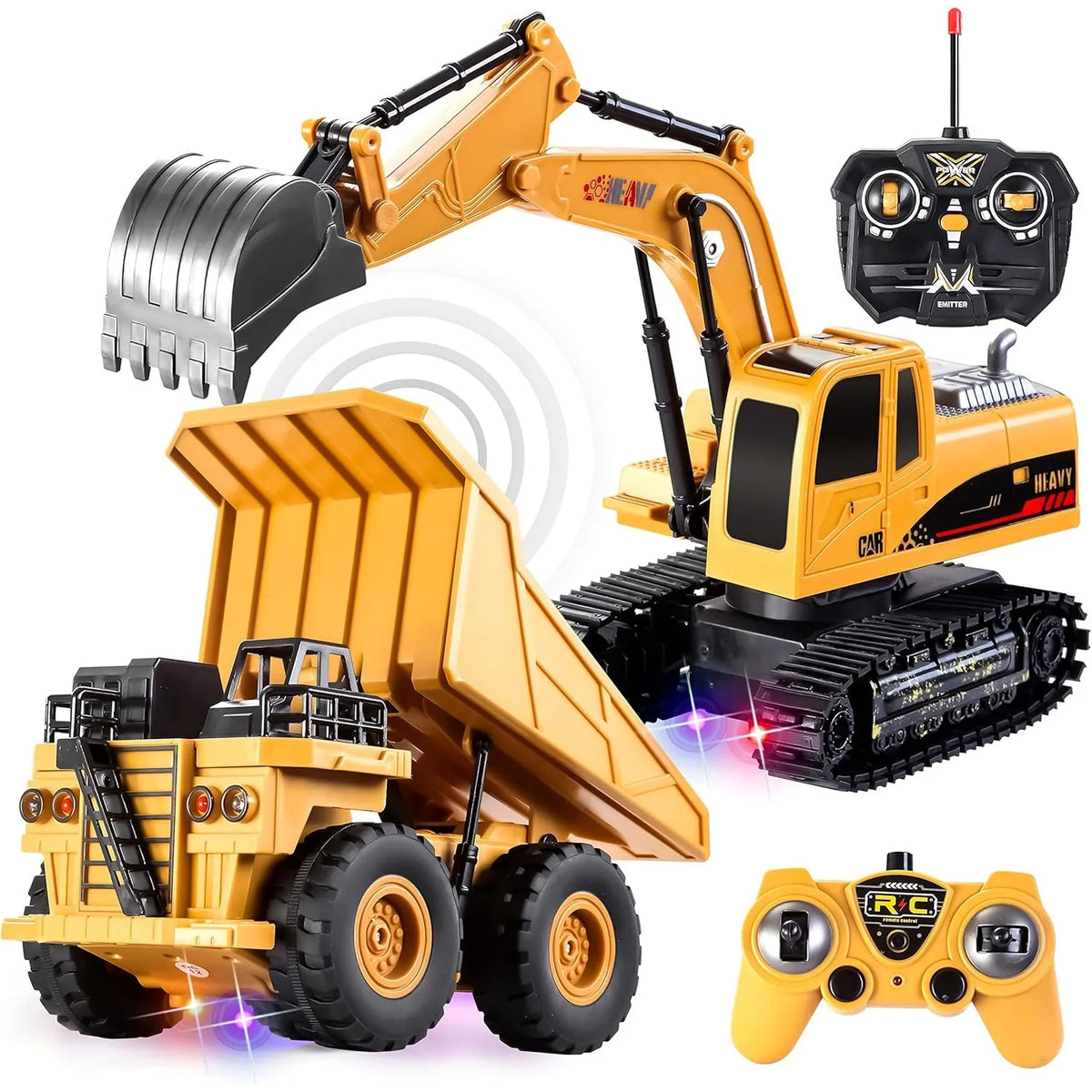 Joyfy Remote Control Excavator And Truck Toy Set