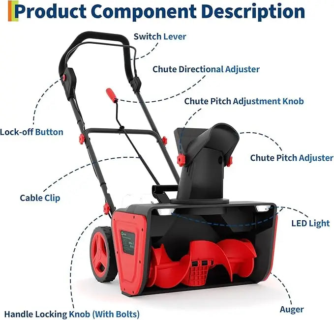 Cordless Electric Snow Blower With Batteries And Charger