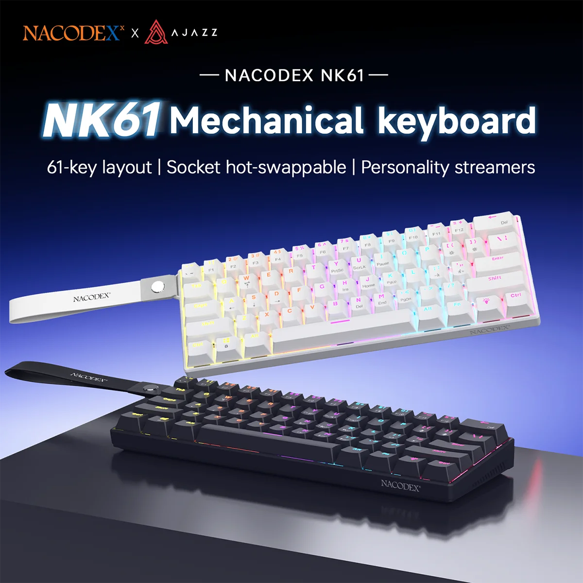 Ajazz NK61 RGB Wired Mechanical Keyboard 61 Keys