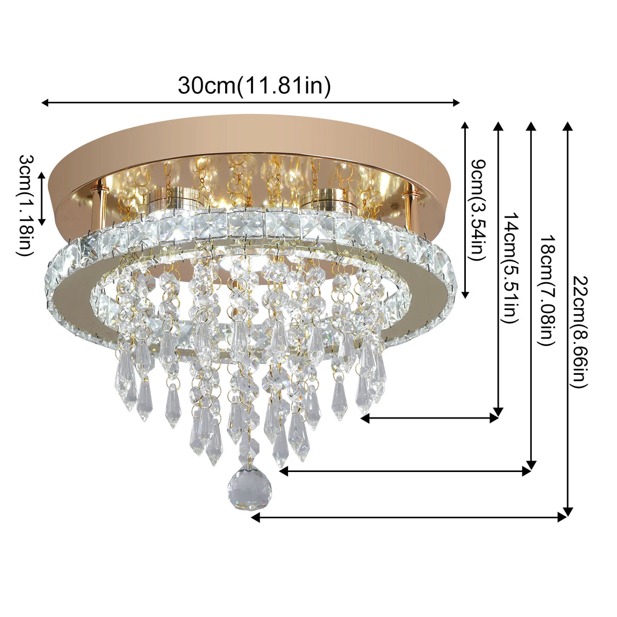 GreeLustr Luxury Crystal LED Ceiling Chandelier