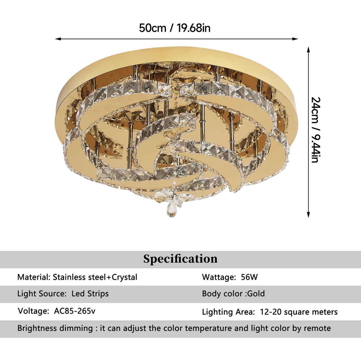 GreeLustr Modern Crystal Led Chandelier