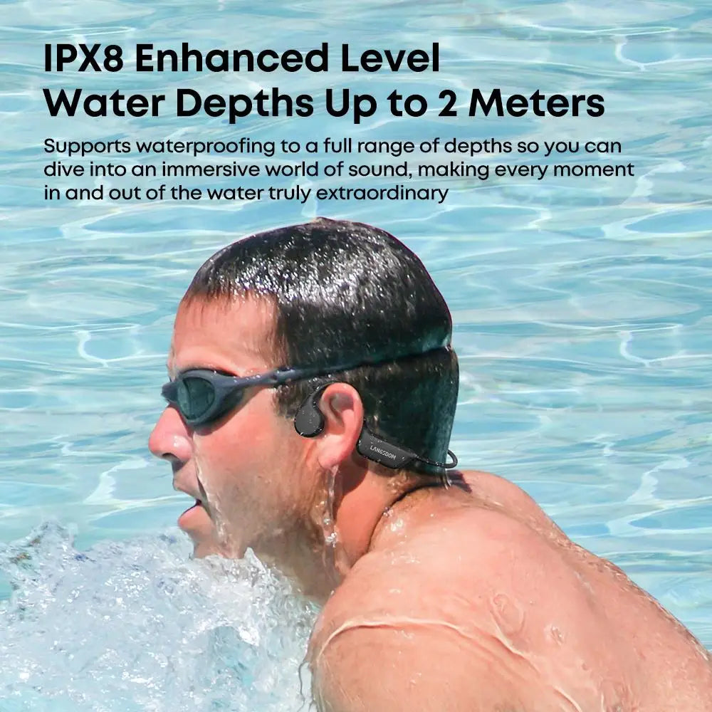 IPX8 Waterproof Bone Conduction Bluetooth Earbuds 32GB