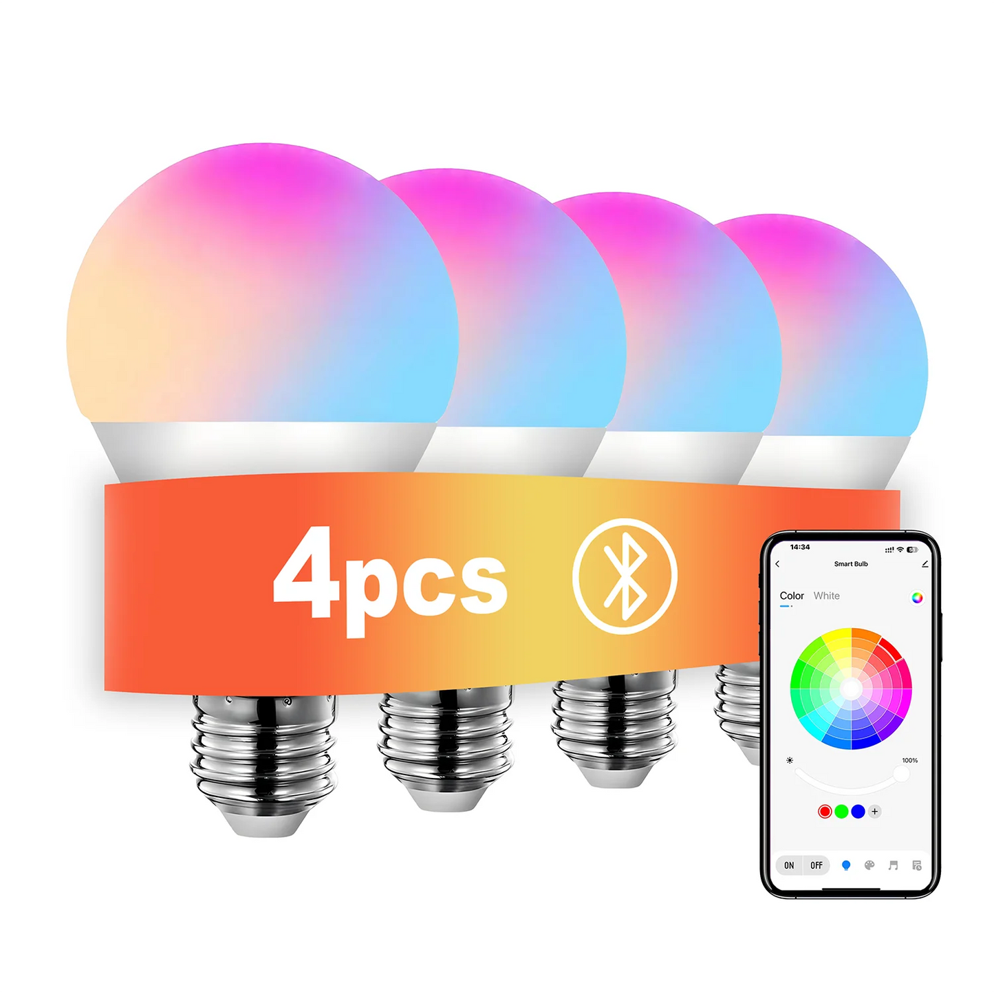Smeileas RGBCW Smart Light Bulbs With App Control