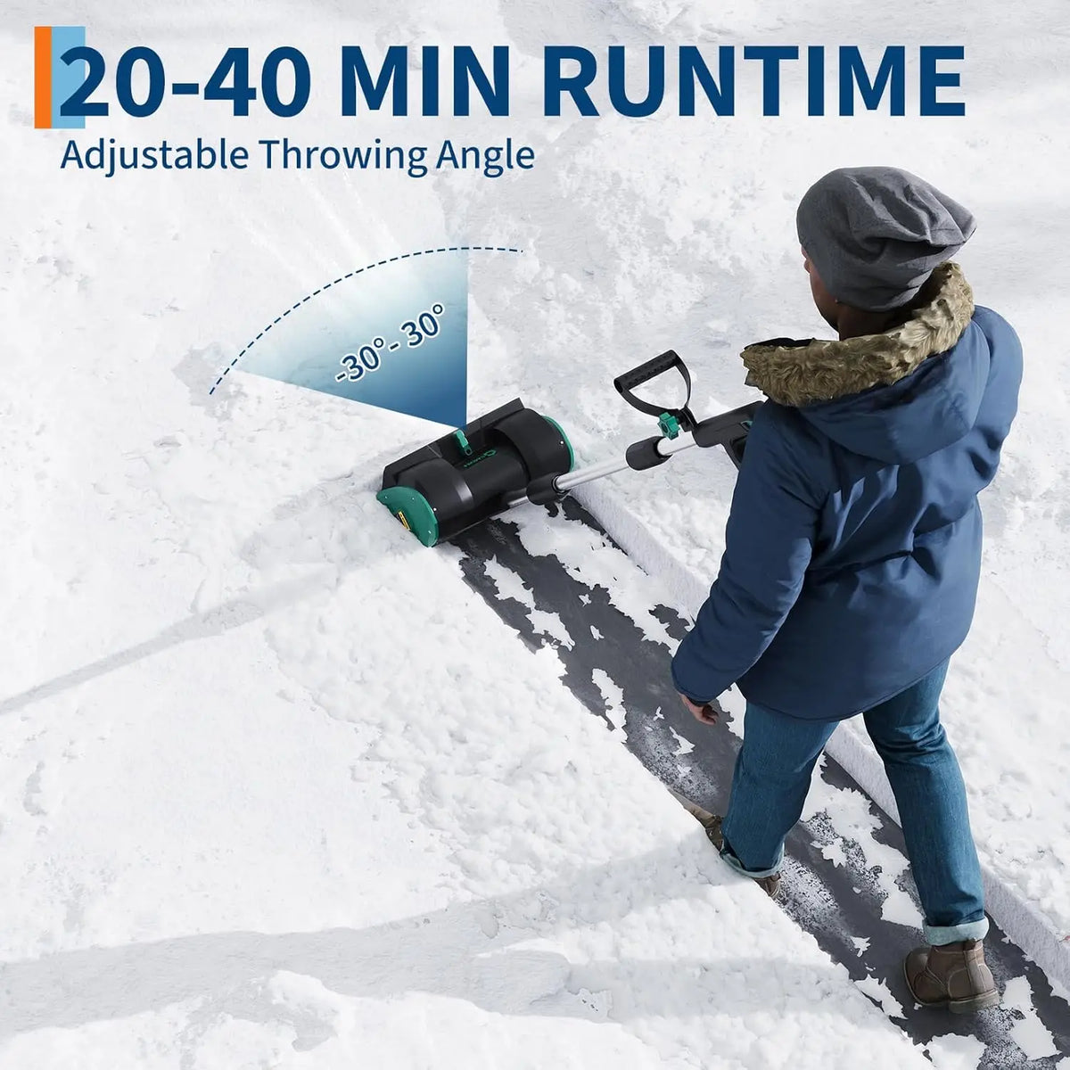 Cordless Brushless Electric Snow Shovel for Driveways