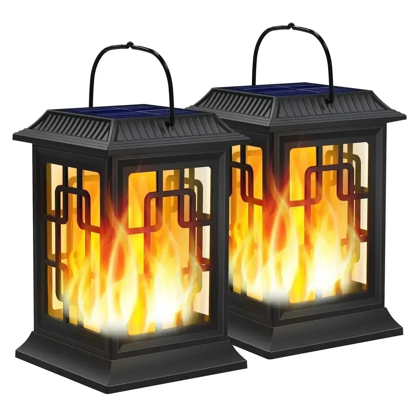 SZRSTH IP65 Waterproof Hanging Solar Flame Light Lantern
