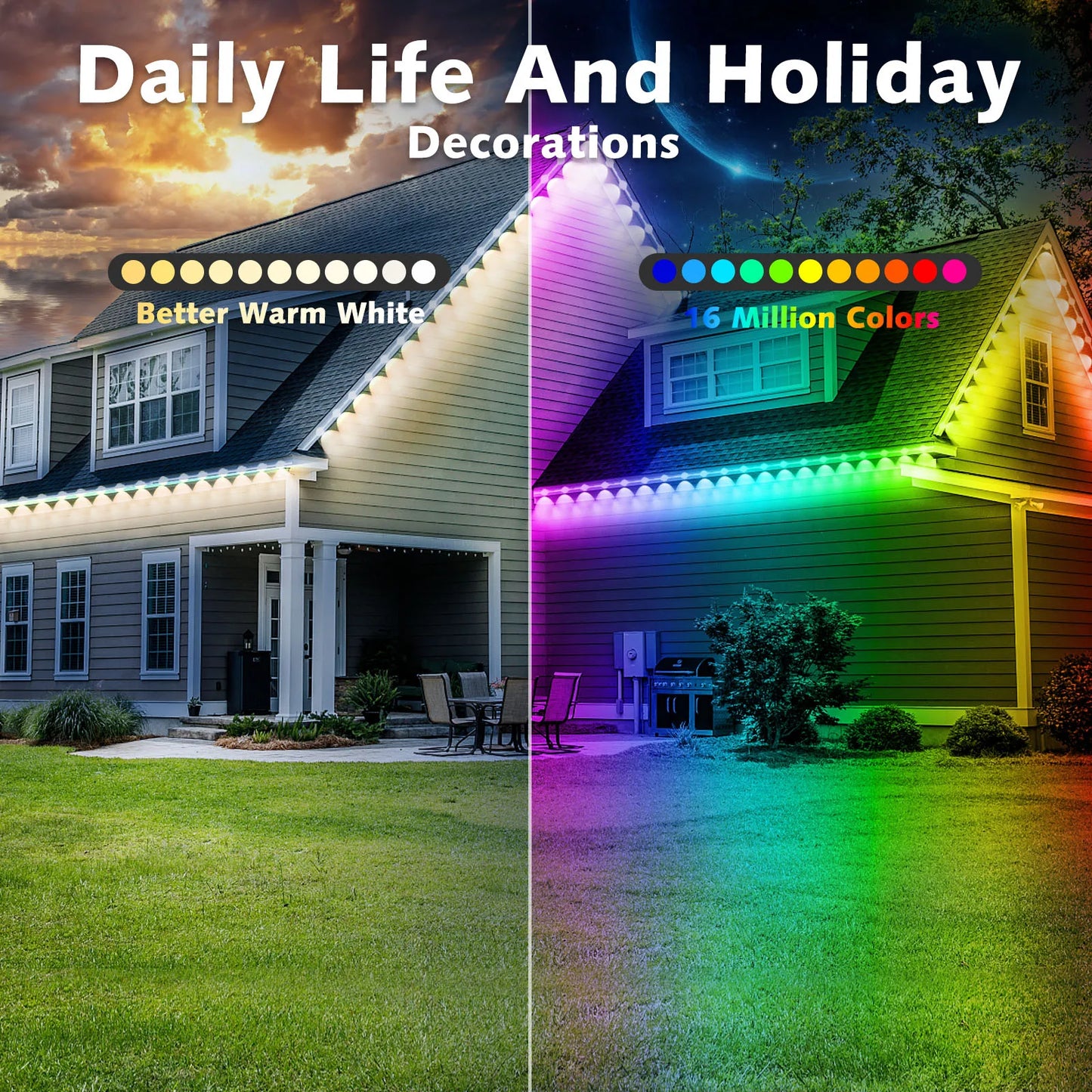 AILBTON RGB Outdoor LED String Lights With App