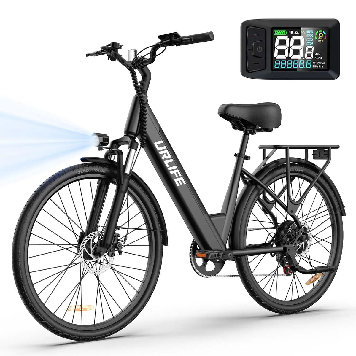 URLIFE E26 Electric City Bicycle With Hydraulic Disc Brakes