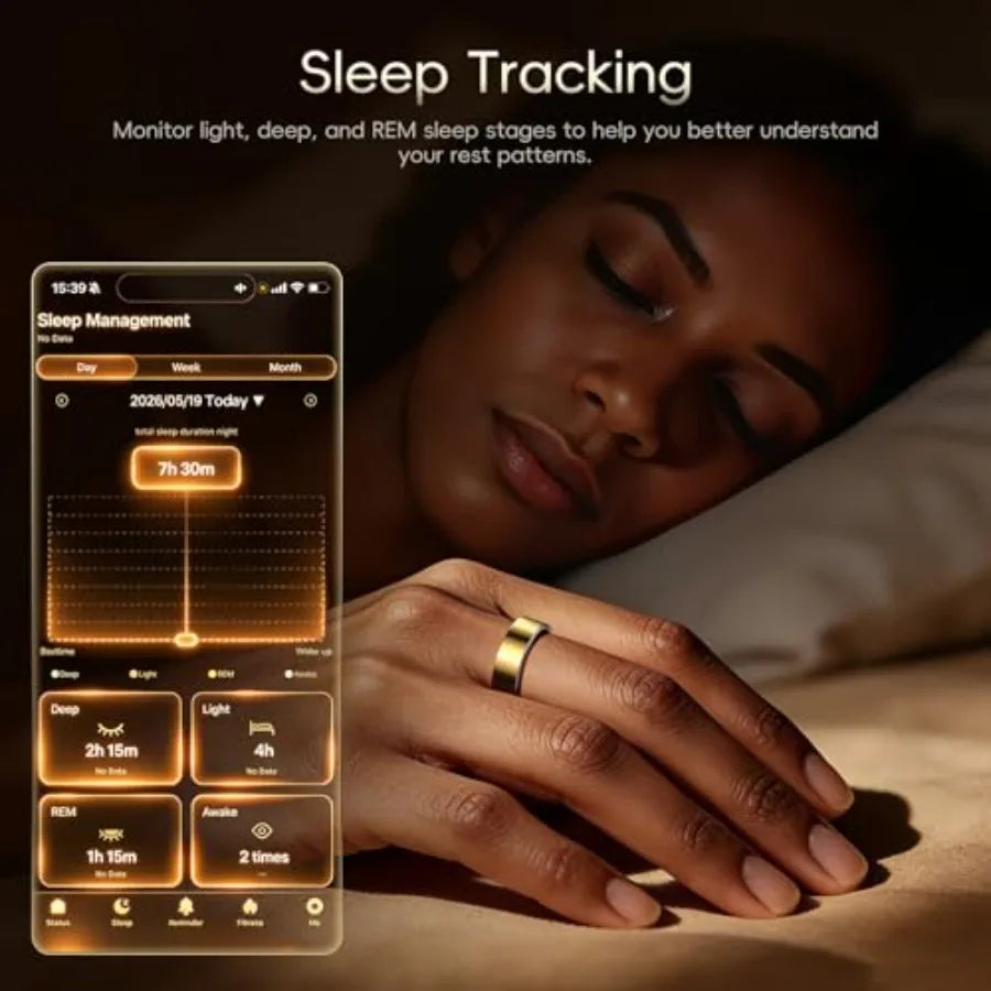 Smart Ring Fitness Tracker Unisex Sleep Heart Rate Monitor