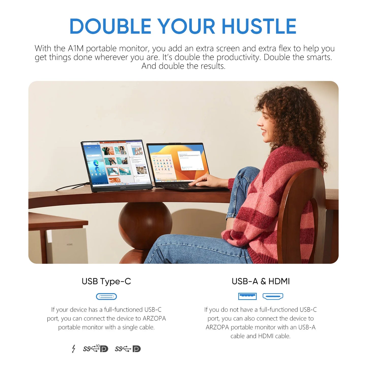 ARZOPA Mini Portable Monitor IPS Second Screen