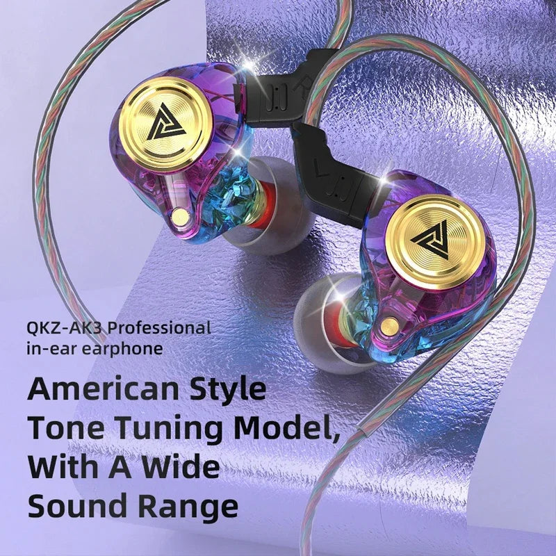 AK3 FiLe Wired Earphones With Microphone Noise Cancelling