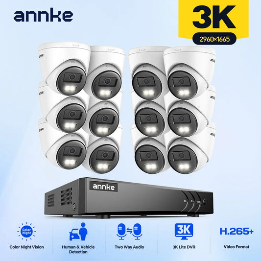ANNKE 16 Channel Security Camera System With 3K DVR